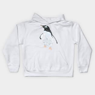 Marbled Paper Gentoo Penguin Kids Hoodie